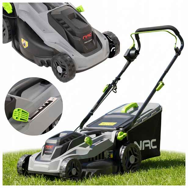 Elektrická Sekačka Na Trávy Nac 1600W 38 CM Koš 42L Lehká Obratná Tichá