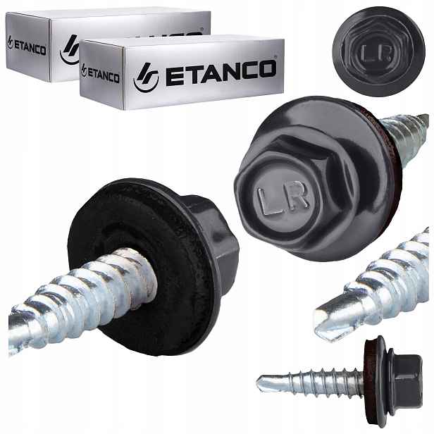 Farmářské vruty 4,8x20 mm Ral 7016 500 ks do plechu sešívačka Etanco GTO2