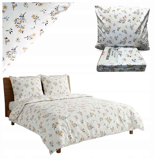 Povlečení 180x200 Bavlněné Zip 3dílná Sada Polsko 2xPolštář 70x80