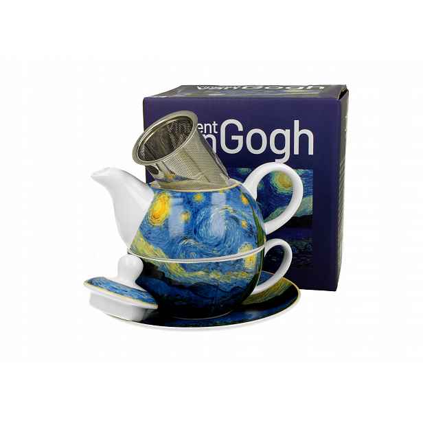 Šálek na čaj s konvičkou z porcelánu Starry Night Van Gogh