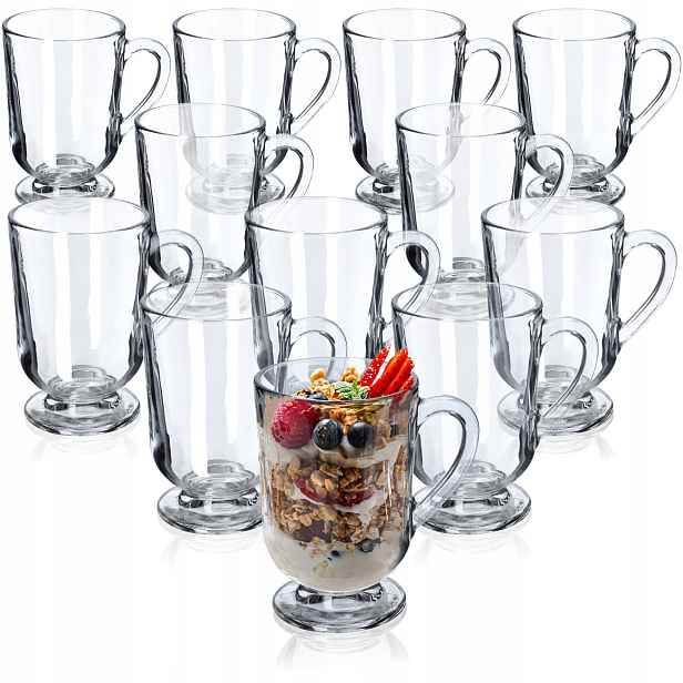 Sklenice Na Kávu Latte Čaj 12 x 300 ml Sklenice S Uchem Do Kávovaru