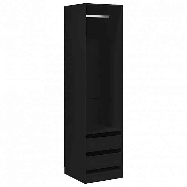 vidaXL Šatní skříň se zásuvkami černá 50x50x200 cm kompozitní dřevo