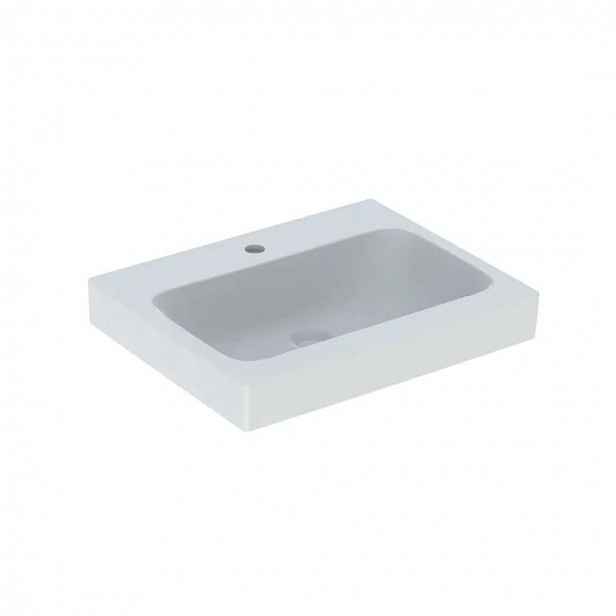 Geberit iCon - Umyvadlo 60x49 cm, bez přepadu, otvor pro baterii, bílá 124062000