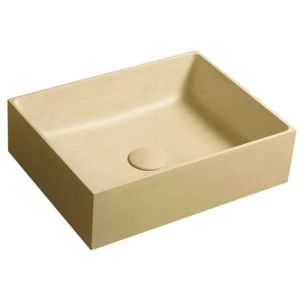 Sapho FORMIGO betonové umyvadlo na desku, 47,5x36,5cm, žlutá mat