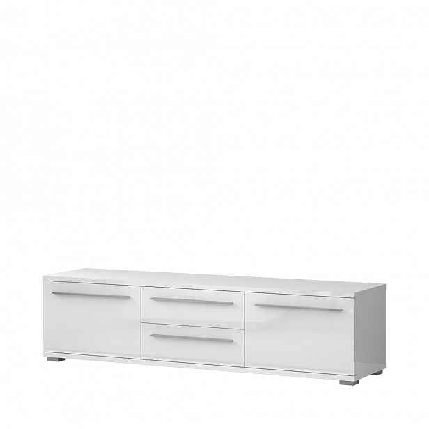 Televizní stolek PIANO TV180-2K2F/PN bílá lesk