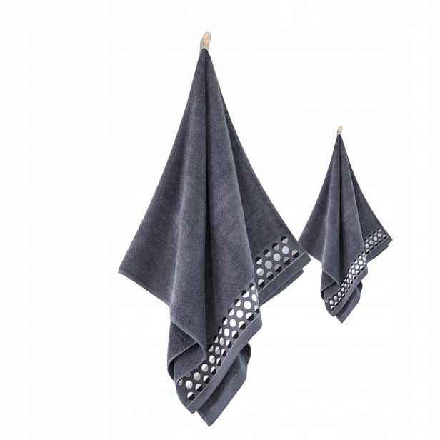 Zwoltex Zen 2 sada ručníků osuška černá 50x90 70x140