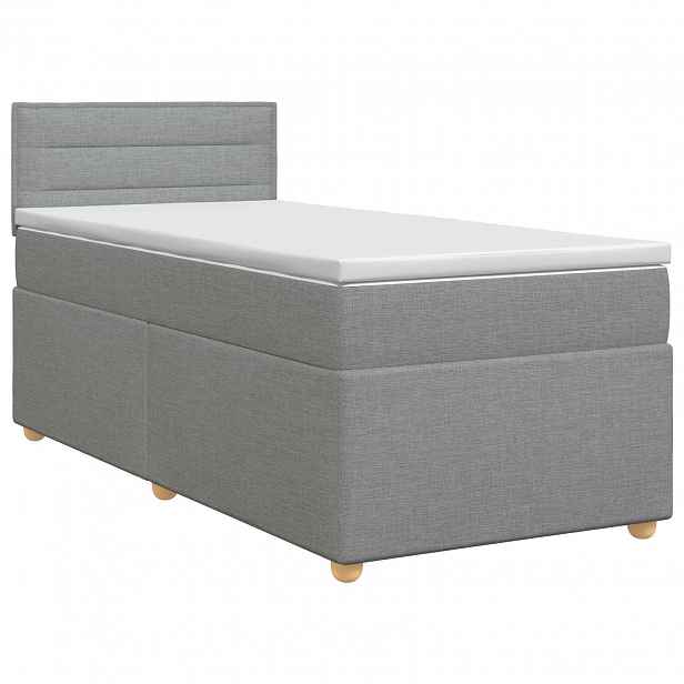 vidaXL Postel boxspring s matrací Světle šedá 80 x 200 cm Textil