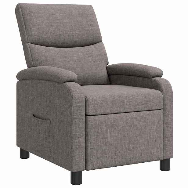 vidaXL Křeslo s funkcí ležení Taupe Textil