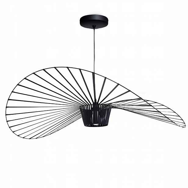 Lampa klobouk lustr závěsný loft černý moderní industriální 60 cm
