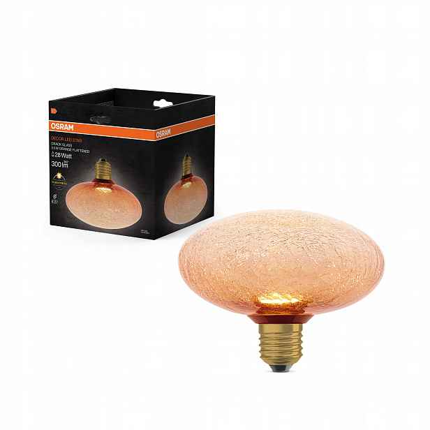 Led žárovka E27 Mrazivá 3.5W 300lm 2700K Dekorativní plochá oranžová