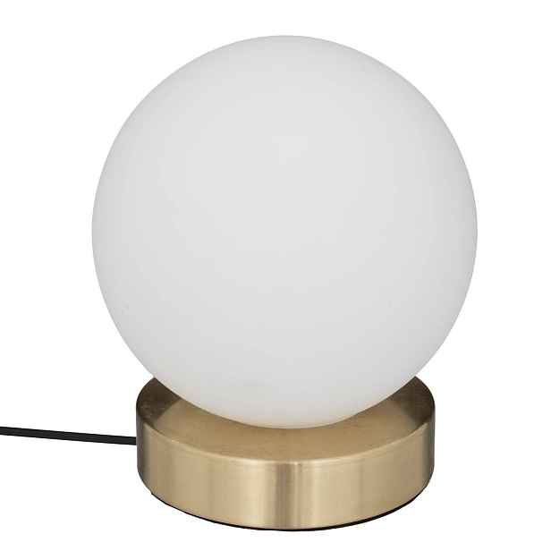 Stolní Lampa Ve Tvaru Koule Lampička Bílá Skleněná Ø 16 cm