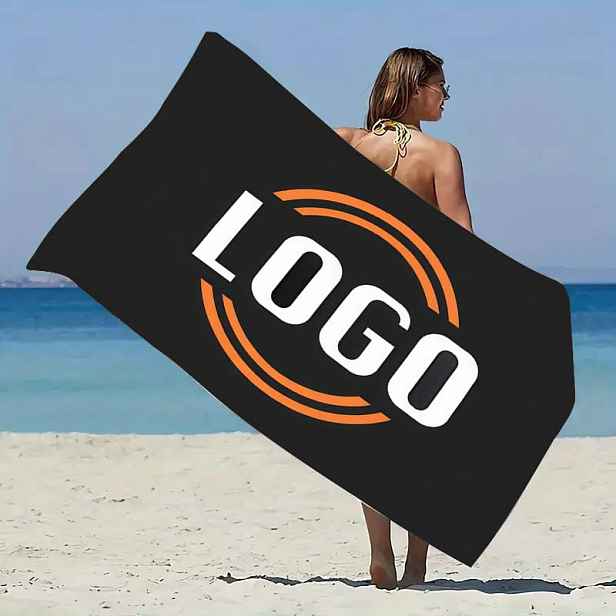 TEMU 1ks Vlastní Fotografie Logo, Týmové Logo, Skupinové Logo Plážový Ručník, Vhodný pro Kempování, Cestování, Pláž, Doplňkový Ručník, Super Savý,