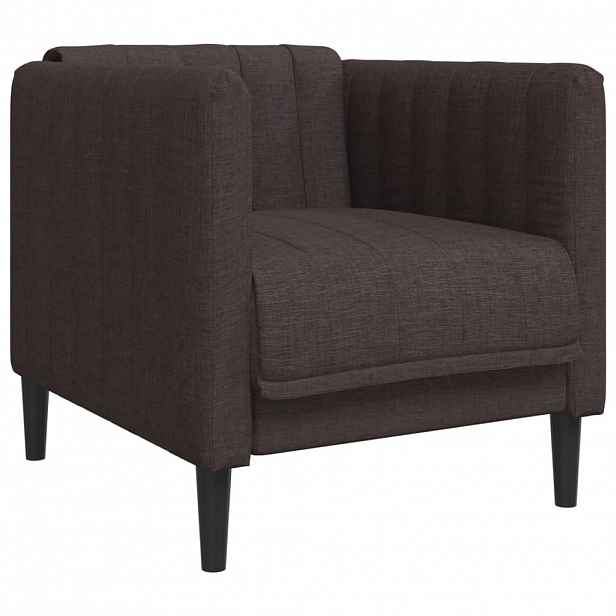 vidaXL Křeslo tmavě hnědé textil