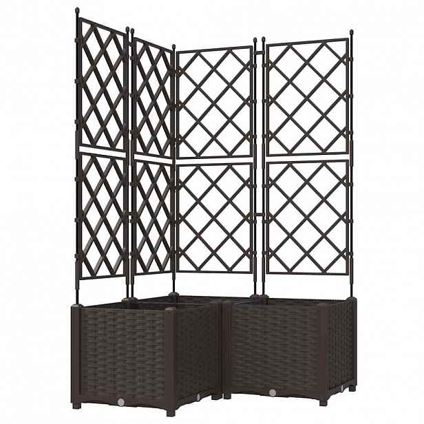 vidaXL Zahradní pěstebník 3 ks Hnědá 80 x 80 x 143 cm PP