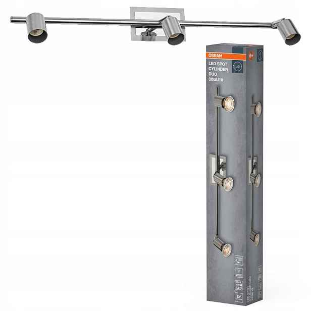 Nástěnná lampa stropní svítidlo Led reflektor Spot 3xGU10 Nikl Chrom Osram
