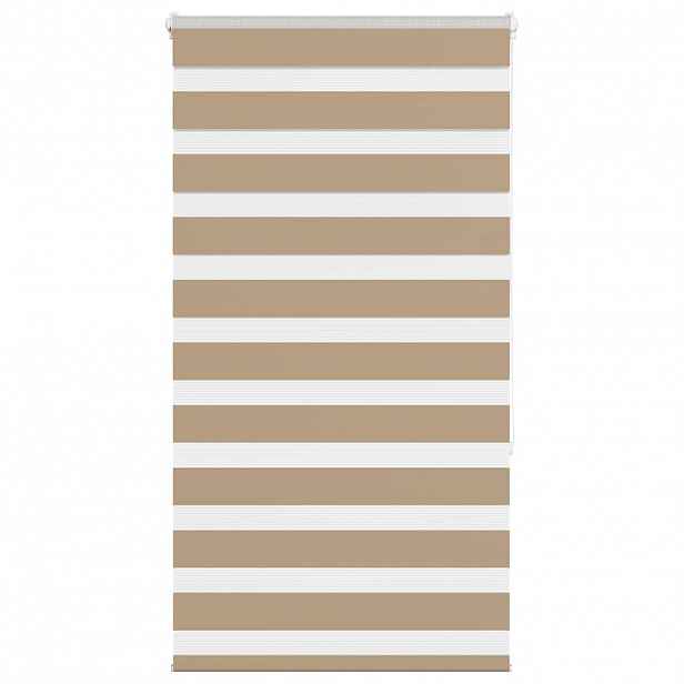 vidaXL Zebra roleta pískově hnědá šířka látky 85,9 cm polyester