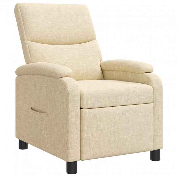 vidaXL Křeslo s funkcí ležení Krémová Textil