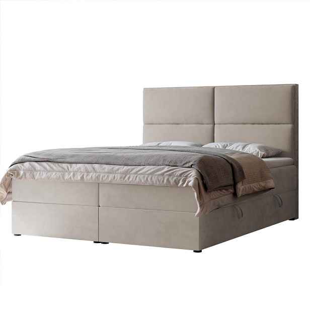 Idohome AMERICKÁ POSTEL ORFEO 120/200 cm s matrací a topperem, krémová