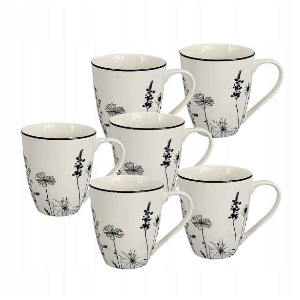 Set 6 ks Porcelánových hrnků Linea Garden 250 ml by inspire