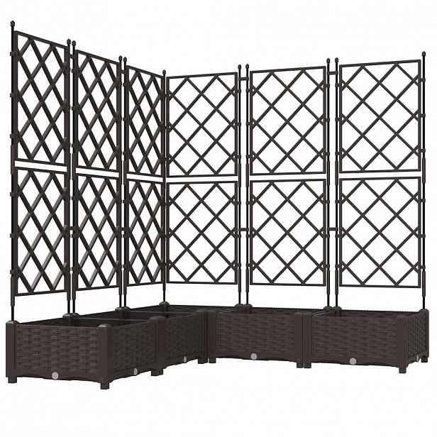 vidaXL Zahradní pěstebník 5 ks Hnědá 120 x 120 x 125,5 cm PP