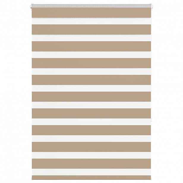 vidaXL Zebra roleta pískově hnědá šířka látky 90,9 cm polyester