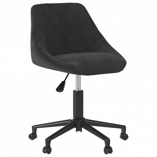 vidaXL Otočná kancelářská židle černá samet