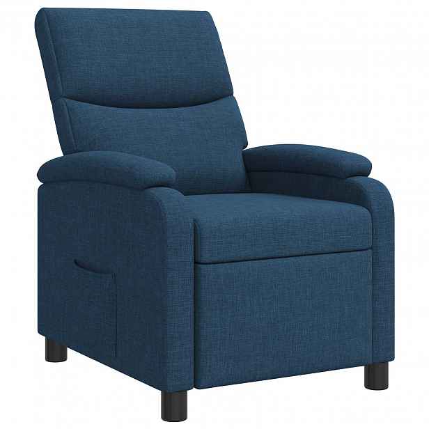 vidaXL Křeslo s funkcí ležení Modrá Textil