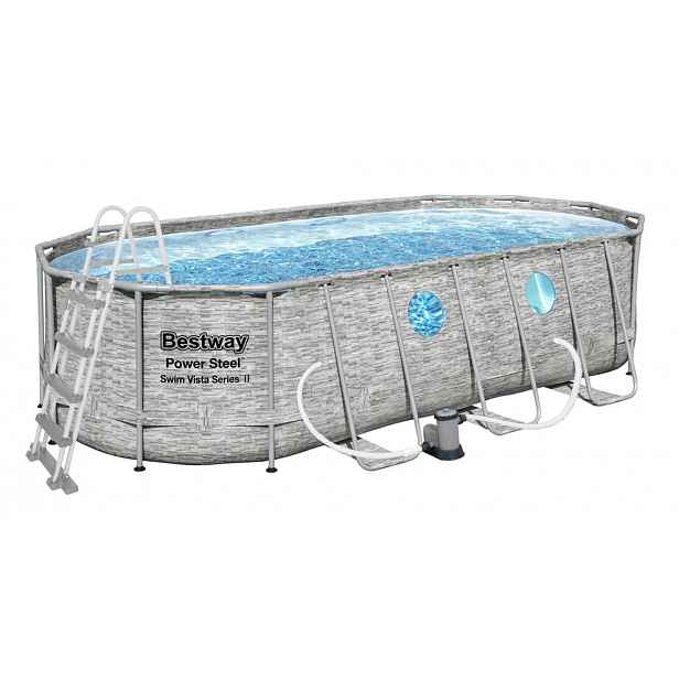 Bazén BESTWAY Power Steel Rattan Swim Vista 5,49 x 2,74 x 1,22 m - 56716 TP56716