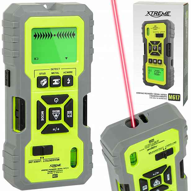 Detektor 5V1 Detektor Dřeva, Kovů, Napětí Vodičů, Laserový Dálkoměr