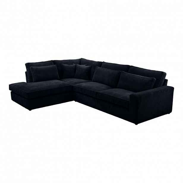 Fedve ROHOVÁ SOFA CAMBO Bez funkce spaní, Černá