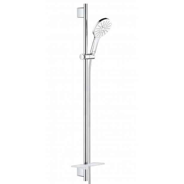 Grohe Rainshower SmartActive - Sada sprchové hlavice 130 9,5 l/min, 3 proudy, tyče 90 cm a hadice, měsíční bílá 26579LS0