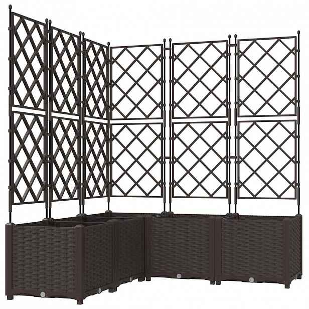 vidaXL Zahradní pěstebník 5 ks Hnědá 120 x 120 x 143 cm PP