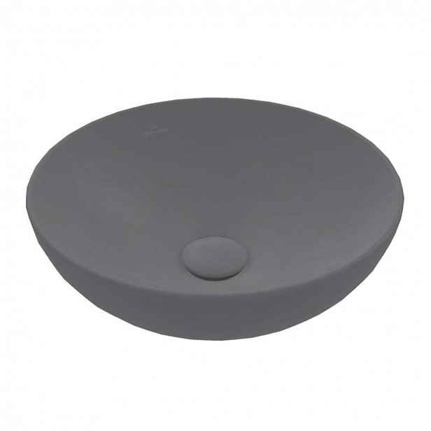 Villeroy & Boch Loop&Friends - Umyvadlo na desku, průměr 38 cm, bez přepadu, CeramicPlus, Graphite 4A4501i4