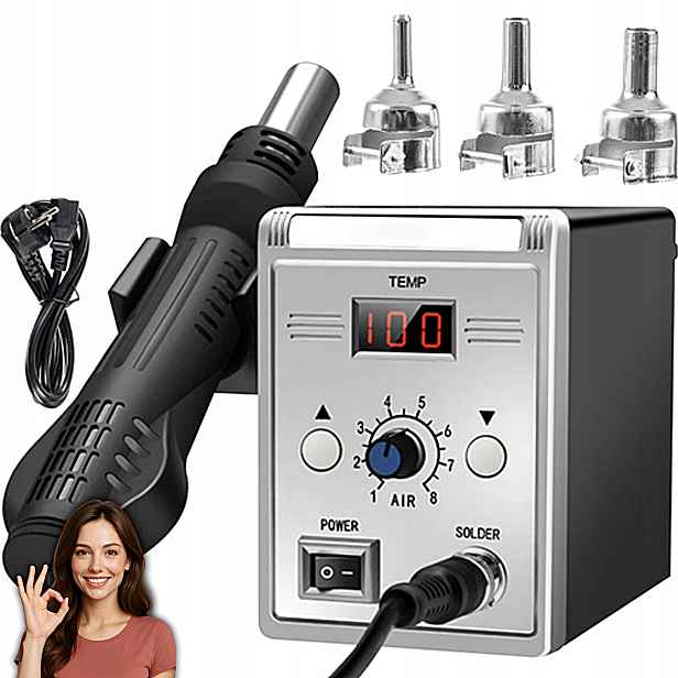 Pájecí stanice Hot Air Horkovzdušná páječka Sada 858D 700W