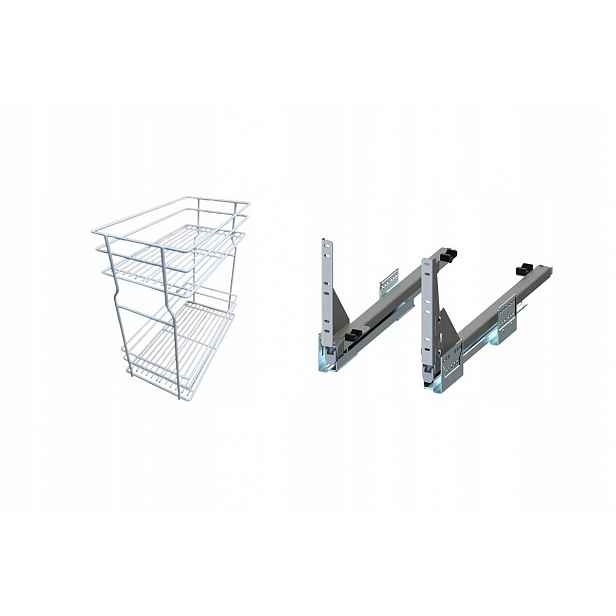 Koš do spodní skříňky Cargo 30 cm 300 Bílý 2p push tip-on Rejs s plným výsuvem