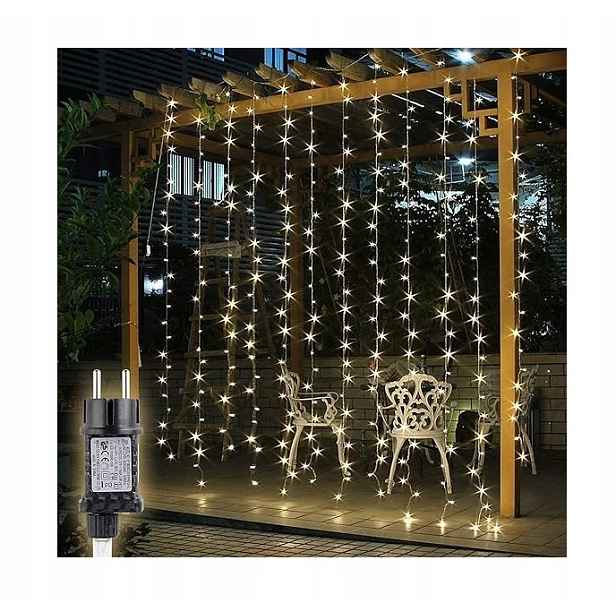 Salcar Led girlanda 3x3 m teplá bílá s 8 světelnými režimy