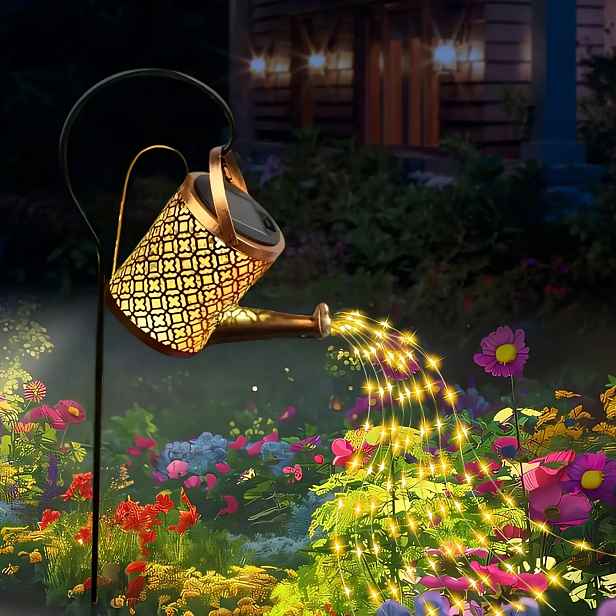 TEMU 1 ks Solární zalévací lampa ve tvaru anděla, pastýřský háček, venkovní zahradní dekorace, vhodná pro domácí venkovní a trávníkové použití,