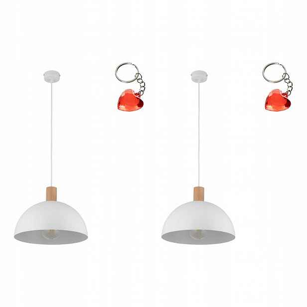 Tk Lighting Sada 2x Visící lampa Oslo Bílá E27 Kov