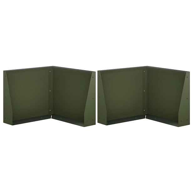 vidaXL Opěrná zeď 2 ks 50 x 50 x 50 cm Ocel Olivově zelená