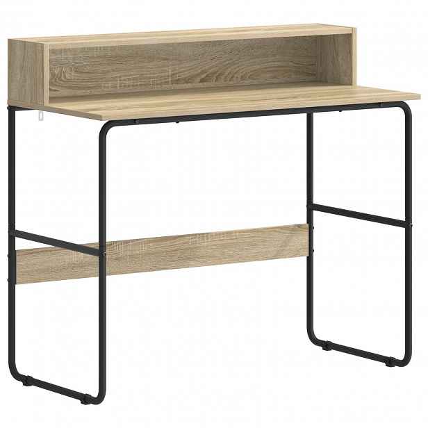 vidaXL Stůl s úložným prostorem Dub sonoma 100 x 50 x 91 cm