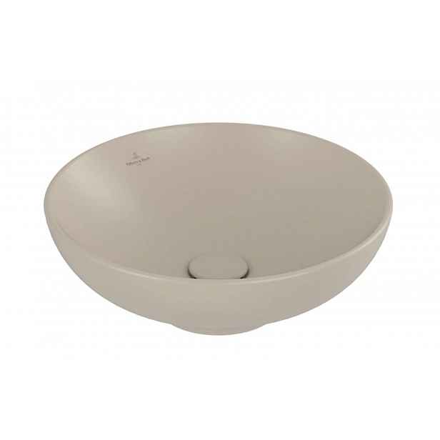 Villeroy & Boch Loop&Friends - Umyvadlo na desku, průměr 42 cm, s přepadem, CeramicPlus, Almond 4A4600AM