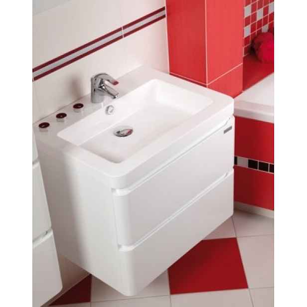 Koupelnová skříňka s umyvadlem Praya závěsná 64x53x48, bílá,lesk