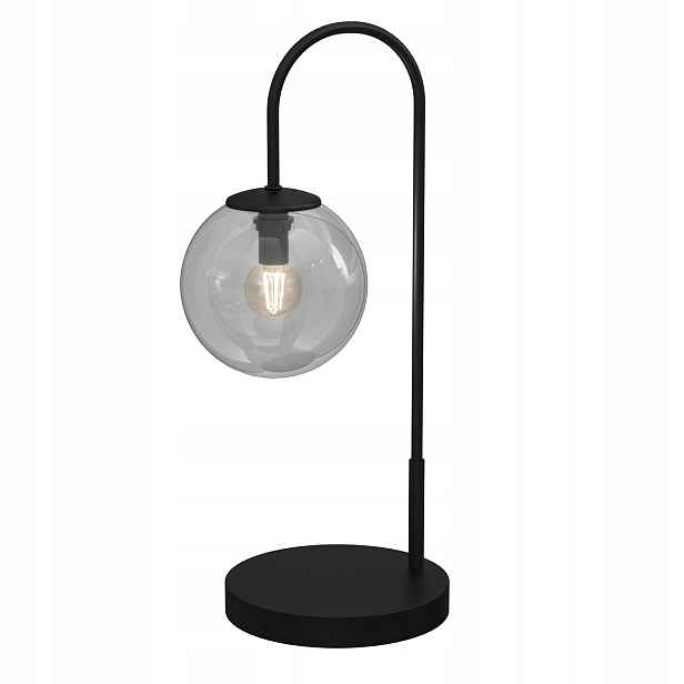 Stolní lampa černá skleněná kouřová koule do ložnice obývacího pokoje 52 cm Luminex