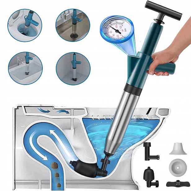 Tlakový Nástroj K Zprůchodnění Potrubí Kanalizace Pumpa Pistole Wc Sifonů Dřezu