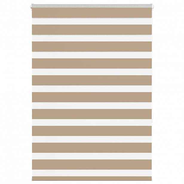 vidaXL Zebra roleta pískově hnědá šířka látky 100,9 cm polyester