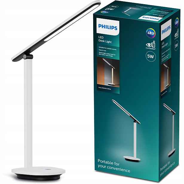 Led stolní lampička Noční školní Cct Dotyková Usb Ivory Philips