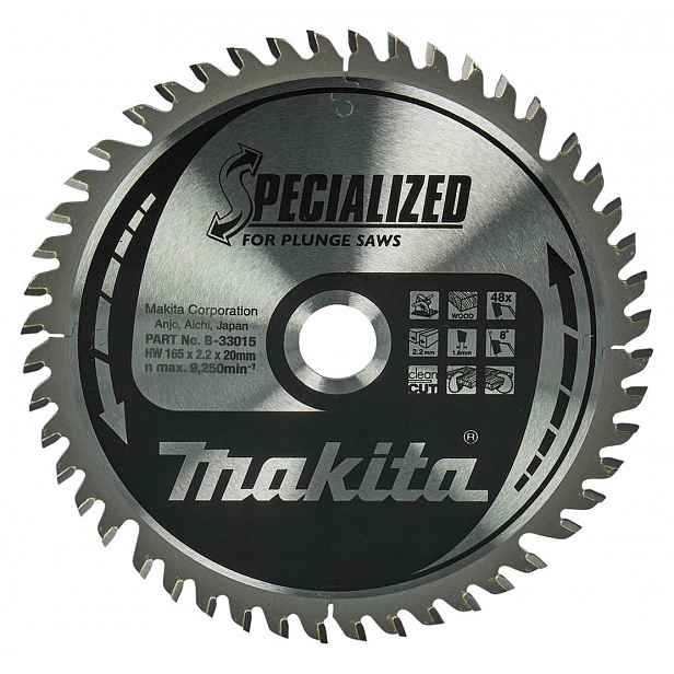 Makita - Pilový kotouč na dřevo, 165x20 mm, 48 zubů B-33015