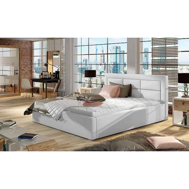 Moderní postel Rono, 180x200cm, bílá Soft HELCEL