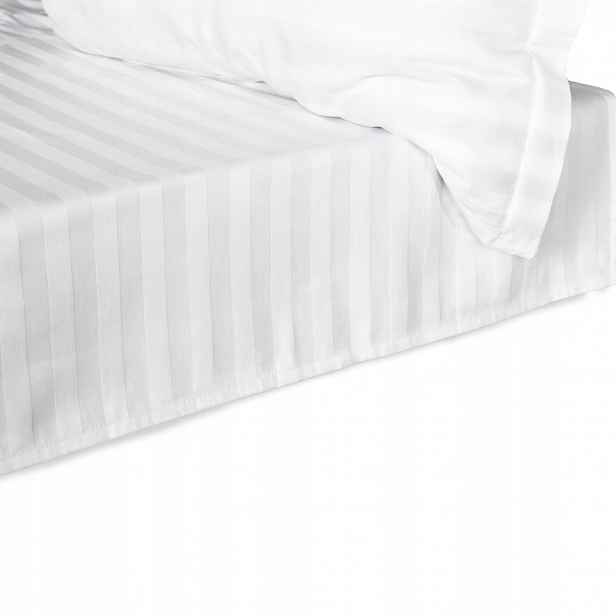 Prostěradlo z bambusovo-bavlněného saténu Stripe White 160x240 Darymex bílá