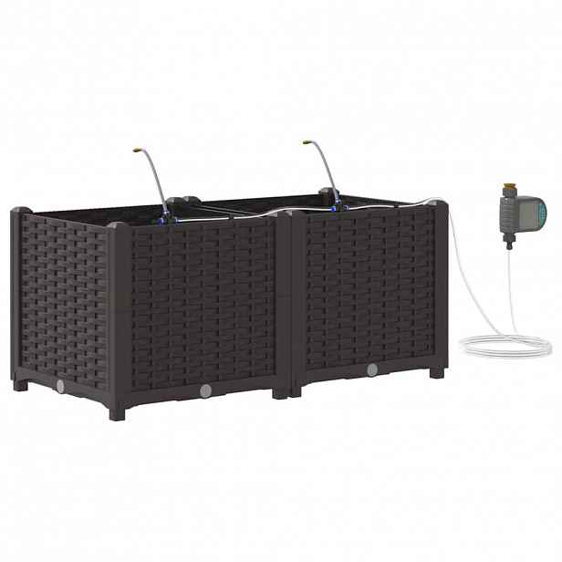 vidaXL Zahradní pěstebník 2 ks Hnědá 80 x 40 x 37,5 cm PP